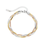 Herringbone Snake Chain Bracelet Flat Cuban Chain Stainless Steel Jewelry