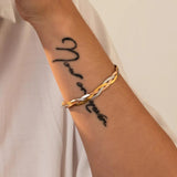 Herringbone Snake Chain Bracelet Flat Cuban Chain Stainless Steel Jewelry