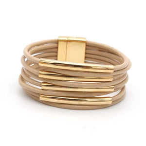 Punk Pattern Leather Bracelets Wide Wrap Bracelet Female Jewelry