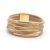 Punk Pattern Leather Bracelets Wide Wrap Bracelet Female Jewelry