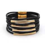 Punk Pattern Leather Bracelets Wide Wrap Bracelet Female Jewelry