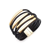 Punk Pattern Leather Bracelets Wide Wrap Bracelet Female Jewelry