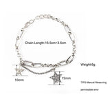 Silver Star Charm Bracelet Lock Chain Bracelet Women Party Jewelry