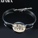 Family Dad Mom Boy Dog Steel Bracelet Silver Chain Jewelry B1732S01