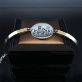 Family Dad Mom Boy Dog Steel Bracelet Silver Chain Jewelry B1732S01