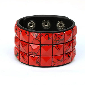 Vintage Punk Style Leather Bracelet For Men Wide Bangle Jewelry