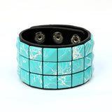 Vintage Punk Style Leather Bracelet For Men Wide Bangle Jewelry