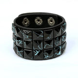 Vintage Punk Style Leather Bracelet For Men Wide Bangle Jewelry