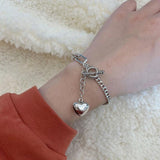 Heart Charms Bracelet for Women Punk Jewelry