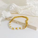 316L SS Bead Splicing Pearl Bracelet Ladies High Jewelry Accessories