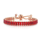 Adjustable Crystal Birthstone Tennis Bracelet for Women