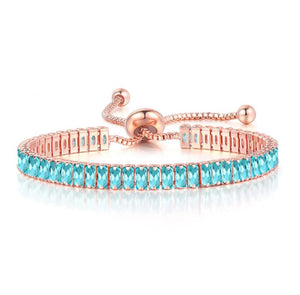 Adjustable Crystal Birthstone Tennis Bracelet for Women