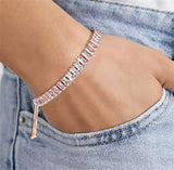 Adjustable Crystal Birthstone Tennis Bracelet for Women