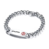 Men's Stainless Steel Medical Bracelet DIABETES EPILEPSY WARFARIN PACEMAKER
