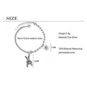 Thai Silver Smiling Face Animal Chain Bracelet for Women