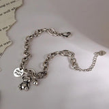 Thai Silver Smiling Face Animal Chain Bracelet for Women