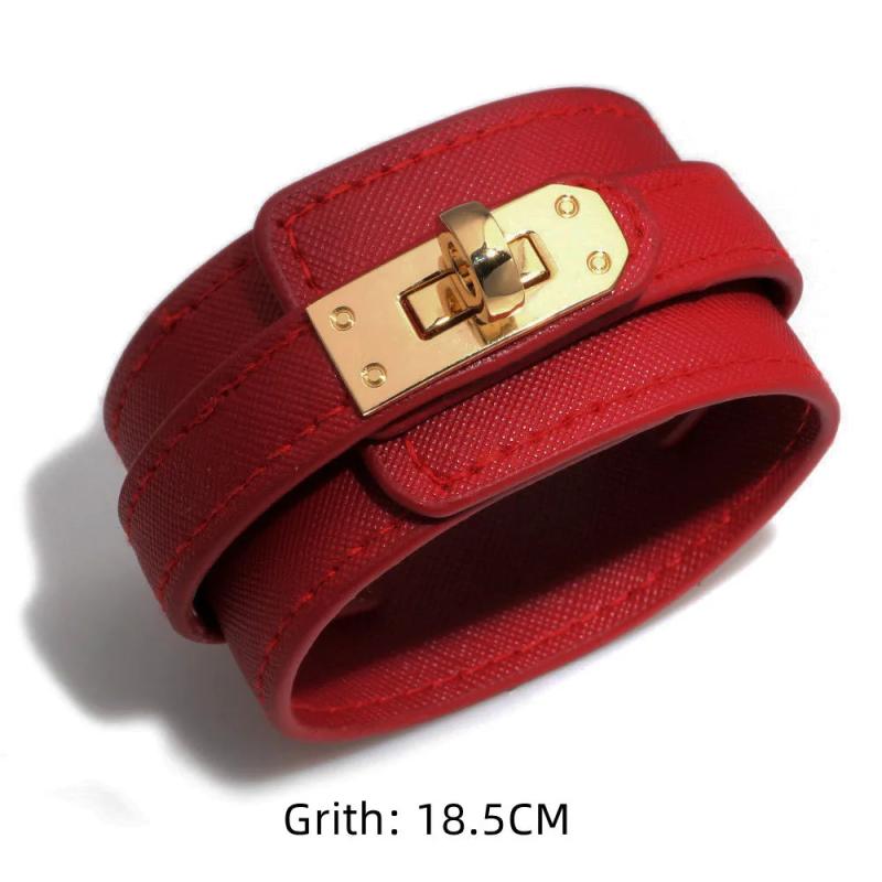 Wide Leather Bracelets For Women Men