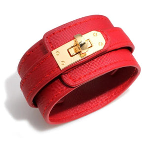 Wide Leather Bracelets For Women Men