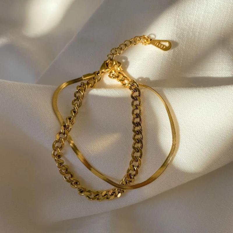 Womens Rope Cuban Chains Boho Double Layered Bracelets