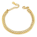 Womens Rope Cuban Chains Boho Double Layered Bracelets