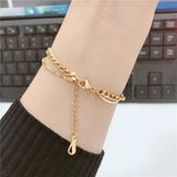 Womens Rope Cuban Chains Boho Double Layered Bracelets