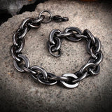 Punk Men Cuban Chain Bracelet Stainless Steel Gun Link Accessories