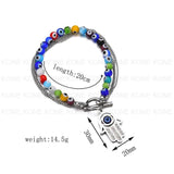 UZone Charm Eyes Bracelets for Women Stainless Steel Beads Double Layer Bangle