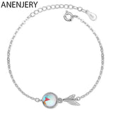 Silver Natural Rainbow Moonstone Charm Bracelet Wedding Jewelry S-B263