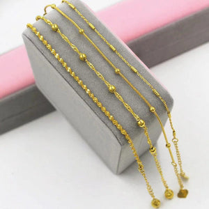 Snake Chain with Ball Beads Bracelet for Women 18+3cm