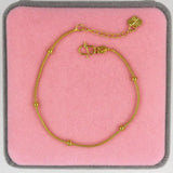 Snake Chain with Ball Beads Bracelet for Women 18+3cm