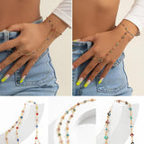 Bohemia Evil Eye Bracelet Chain Ring Crystal Vintage
