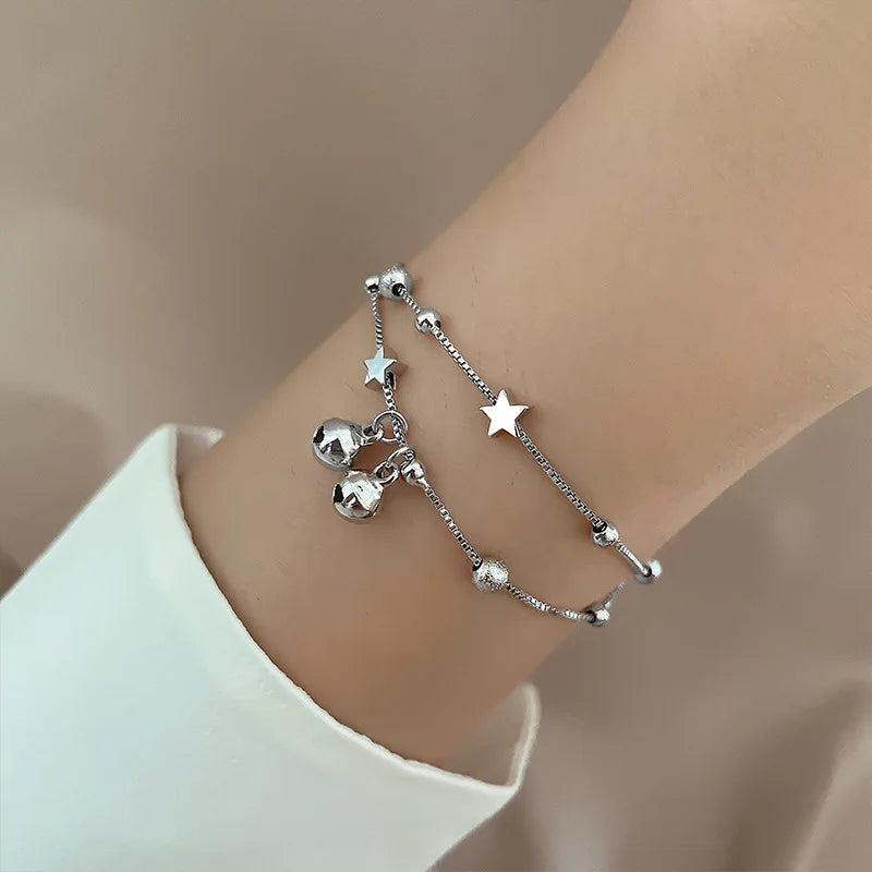 925 Stamp Silver Star Bracelet for Women Dropship