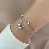 925 Stamp Silver Star Bracelet for Women Dropship
