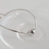 Silver Love Heart Tube Bracelet for Women Retro Jewelry