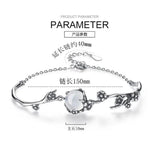 Vintage Thai Silver Bracelet Moonlight Stone Plum Flower Bracelet