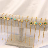 Vintage Turquoise Cuban Chain Bracelet Women Natural Stone Jewelry