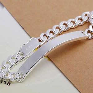 Silver Cow Leather Bracelet for Women 8mm