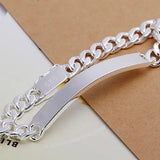 Silver Cow Leather Bracelet for Women 8mm