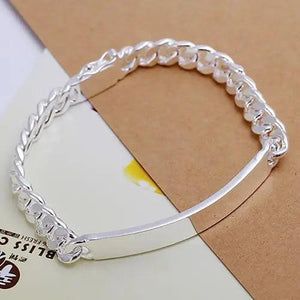 Silver Cow Leather Bracelet for Women 8mm