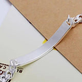 Silver Cow Leather Bracelet for Women 8mm