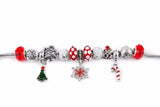 Antique Silver Bead Christmas Bracelet For Women