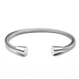 Stainless Steel Chain Link Charm Bangles Vintage Jewelry