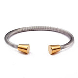 Stainless Steel Chain Link Charm Bangles Vintage Jewelry