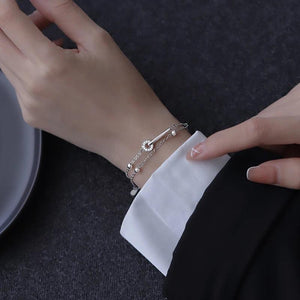 Double-Layer Zircon Circle Bracelet for Women Girls Jewelry