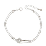 Double-Layer Zircon Circle Bracelet for Women Girls Jewelry