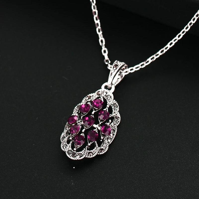 Iutopian 1821 Series Purple Vintage Bracelet with Crystal Top