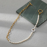 Freshwater Pearl Stainless Steel Bracelet 18K Real Plated