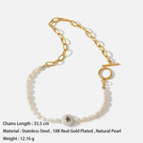 Freshwater Pearl Stainless Steel Bracelet 18K Real Plated