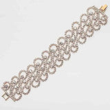 Rhinestone Crystal Bridal Wedding Charm Bracelet Bangle