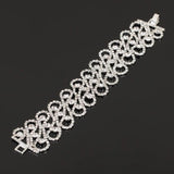 Rhinestone Crystal Bridal Wedding Charm Bracelet Bangle
